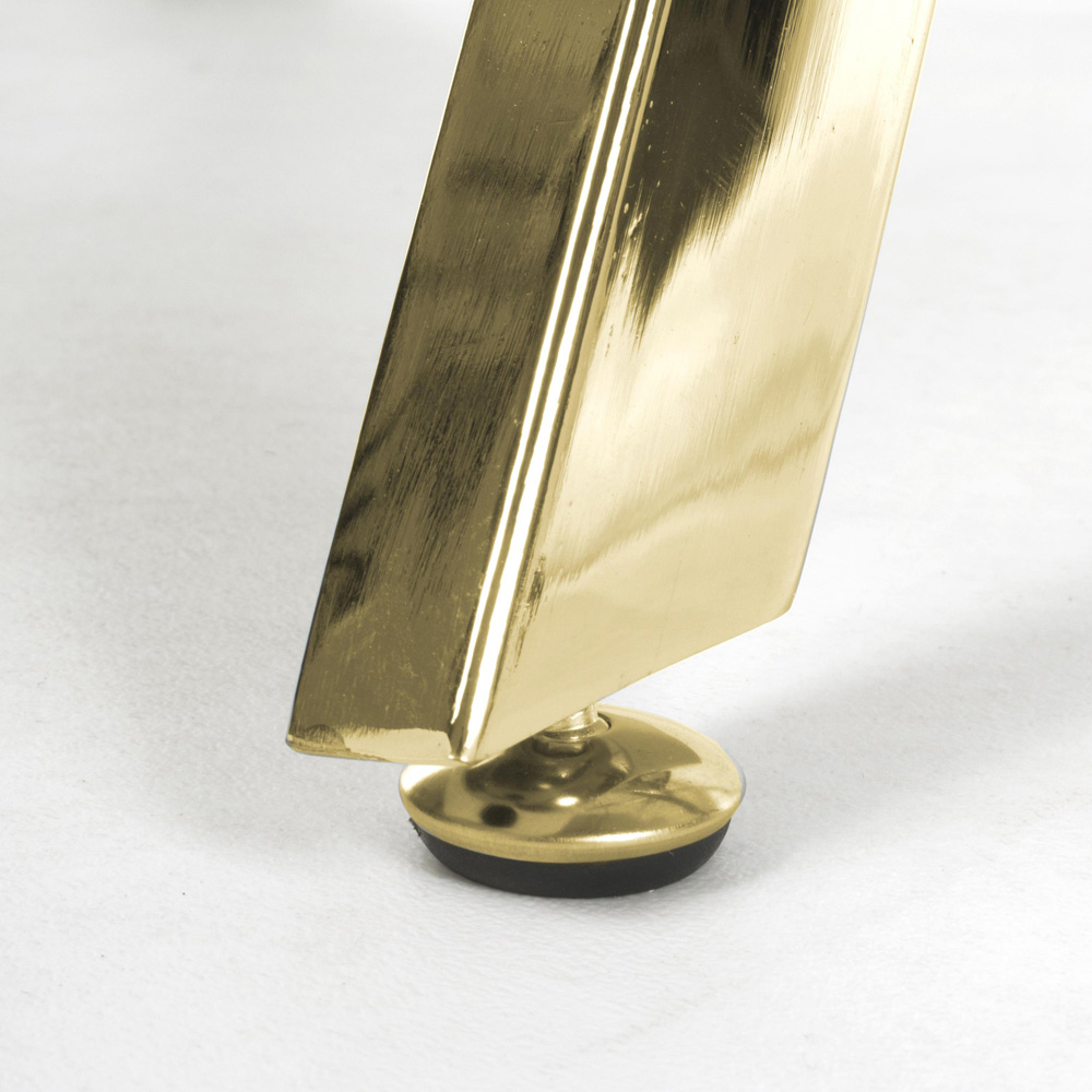 wilko Monaco Gold and White Marble Glass Console Table Image 6