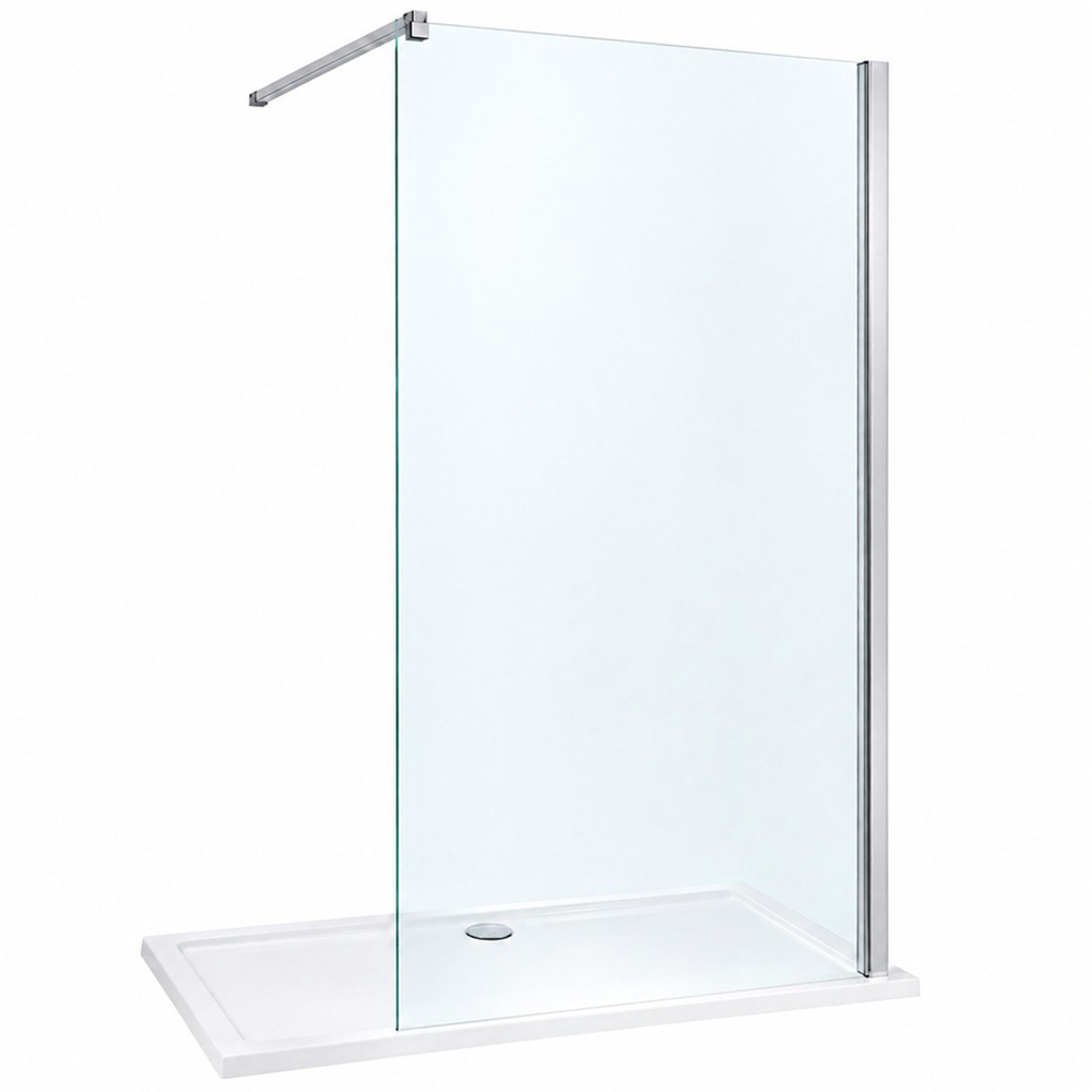 Stech Homes Walk-in Shower Screen with Shower Tray 700 x 1900mm Image 1