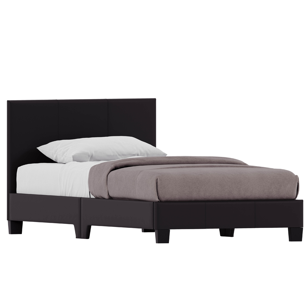 VIDA DESIGNS Lisbon Single Brown Faux Leather Bed Frame Image 2