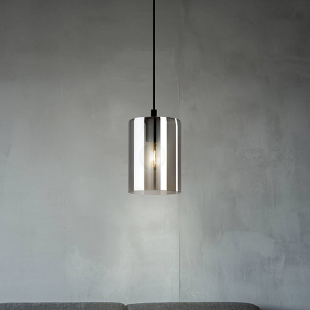 EGLO Cadaques 1 Smoked Glass Pendant Light Image 2