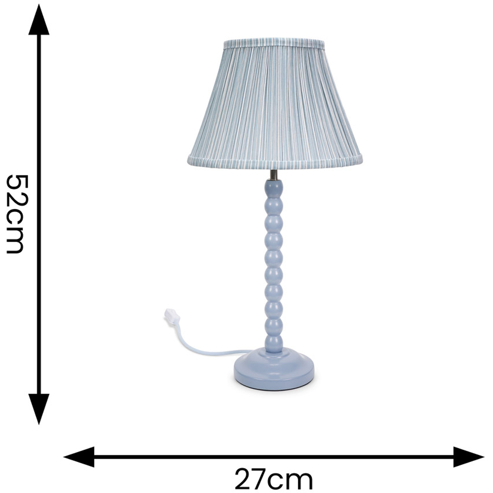 ValueLights Bobbins Blue Stripe Shade Powder Blue LED Floor Lamp Image 6