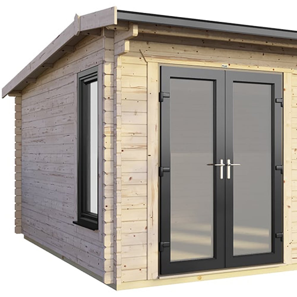 Power Sheds 16 x 12ft Left Double Door Apex Log Cabin Image 3