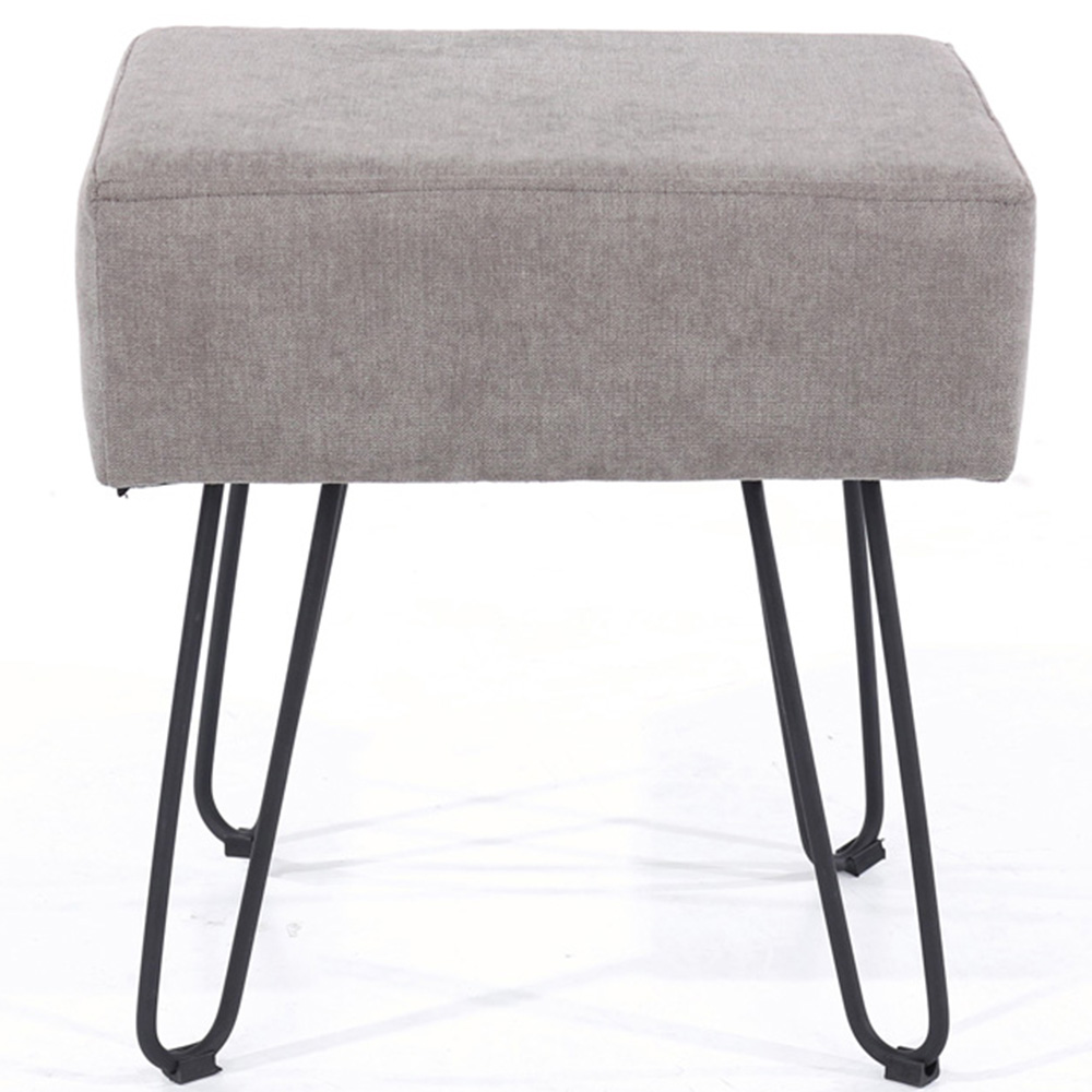 Aspen Grey Fabric Upholstered Dressing Table Stool Image 2