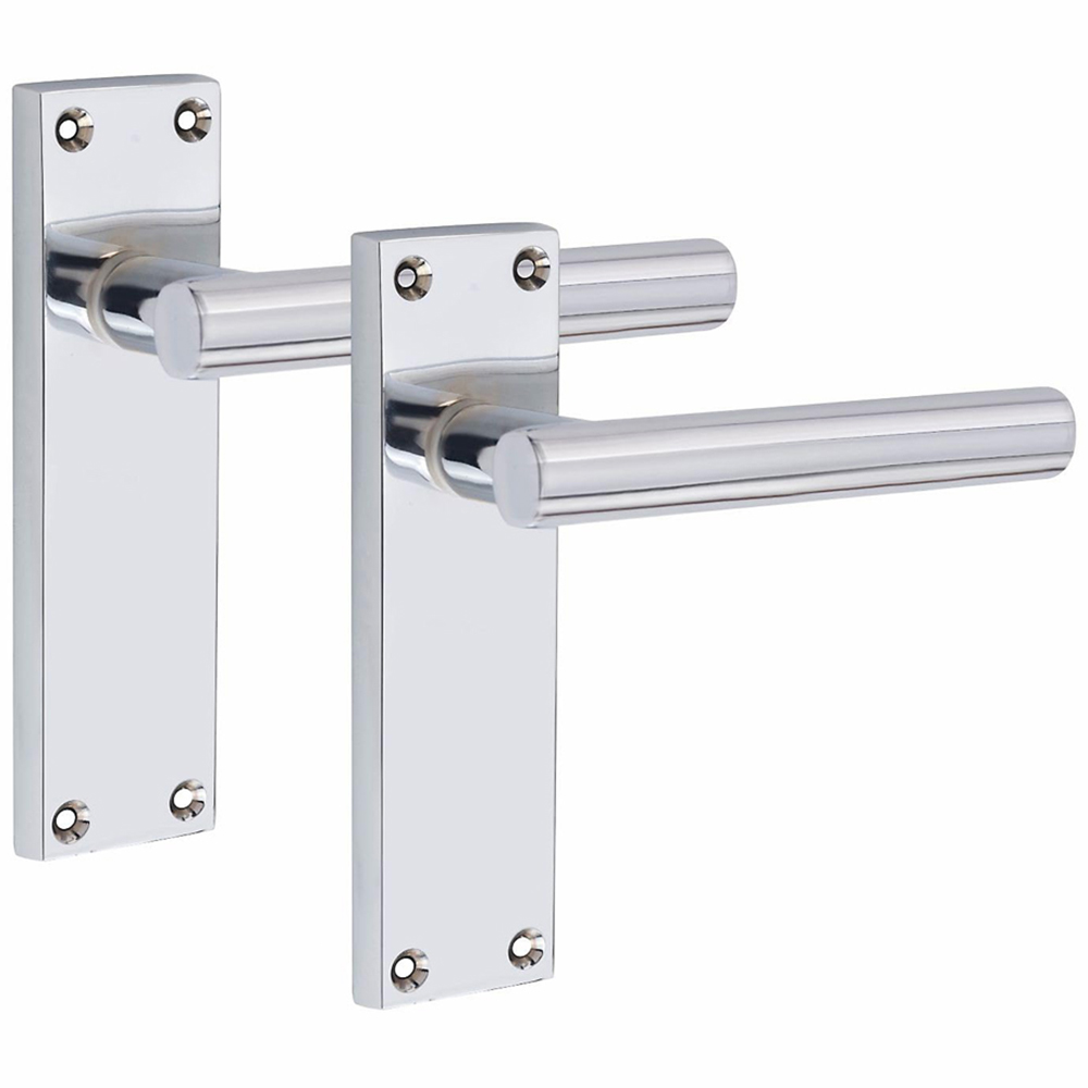 Golden Grace Victorian Straight T-Bar Polished Chrome Latch Handles Set Image 2