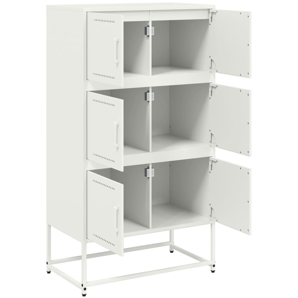 vidaXL 6 Door White Steel Sideboard Image 9