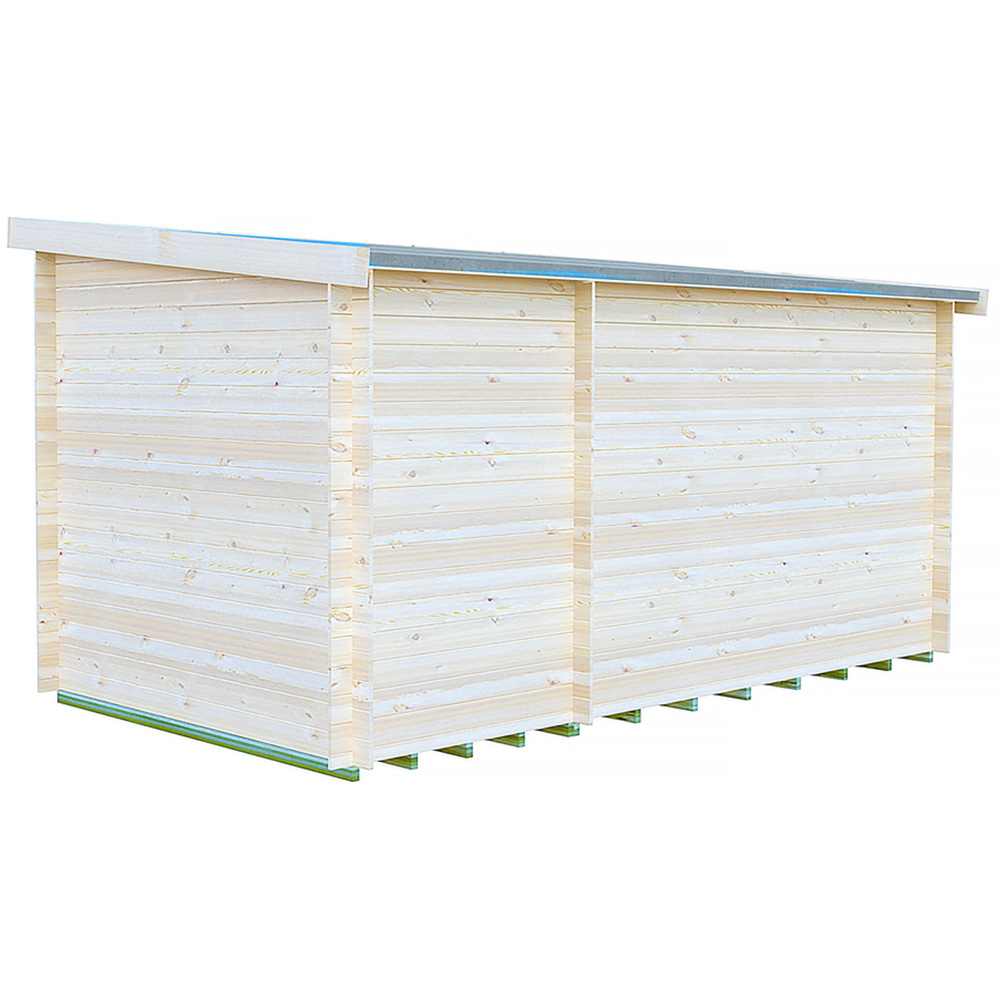 Shire Elm 8 x 14ft Contemporary Style Dual-Purpose Pent Log Cabin with Integral Storage Image 3