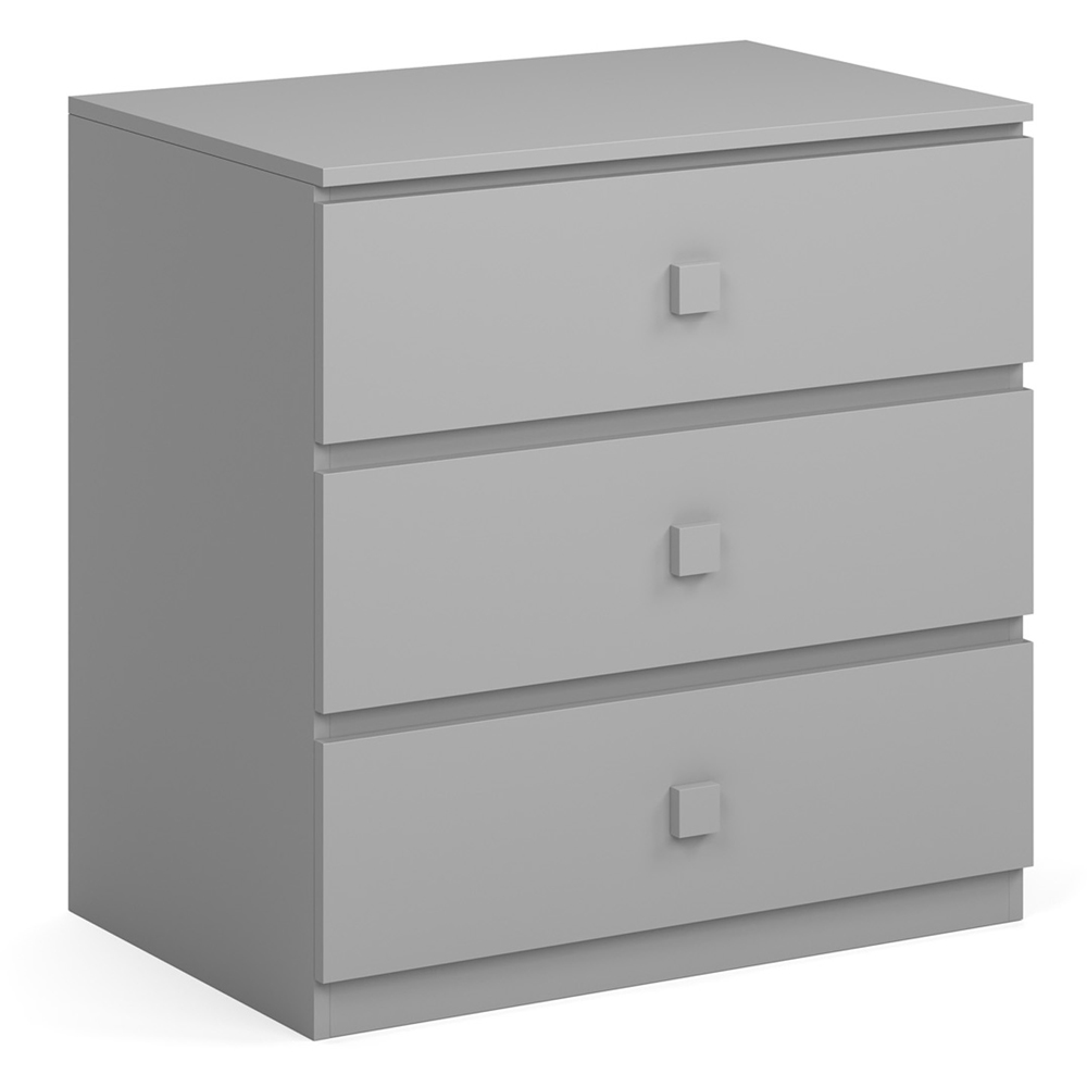 Kudl 3 Drawer Grey Storage Chest Image 2