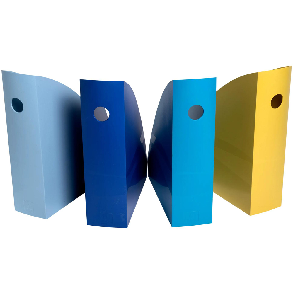 Exacompta BeeBlue Assorted Colour Magazine File 4 Pack Image 3