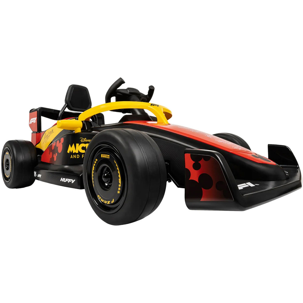 Huffy Kids Red Disney Mickey Mouse Ride-On Remote Control F1 Car 12V Image 2