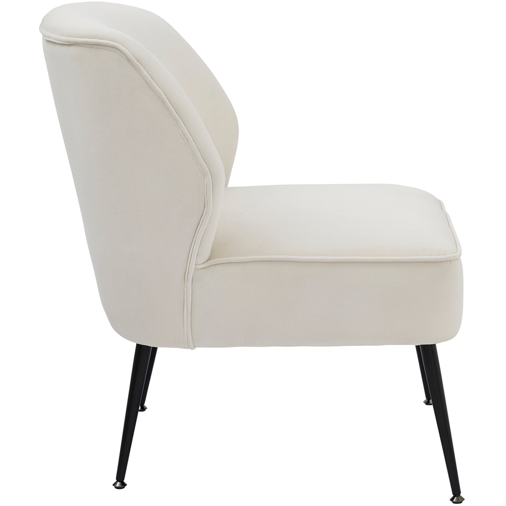 GFW Ava Natural Soft Velvet Accent Chair Image 4