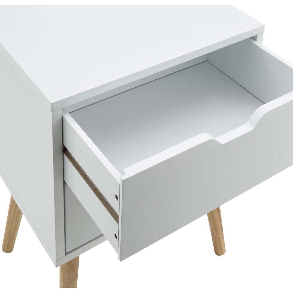 GFW Nyborg 2 Drawer White Bedside Table Set of 2 Image 8