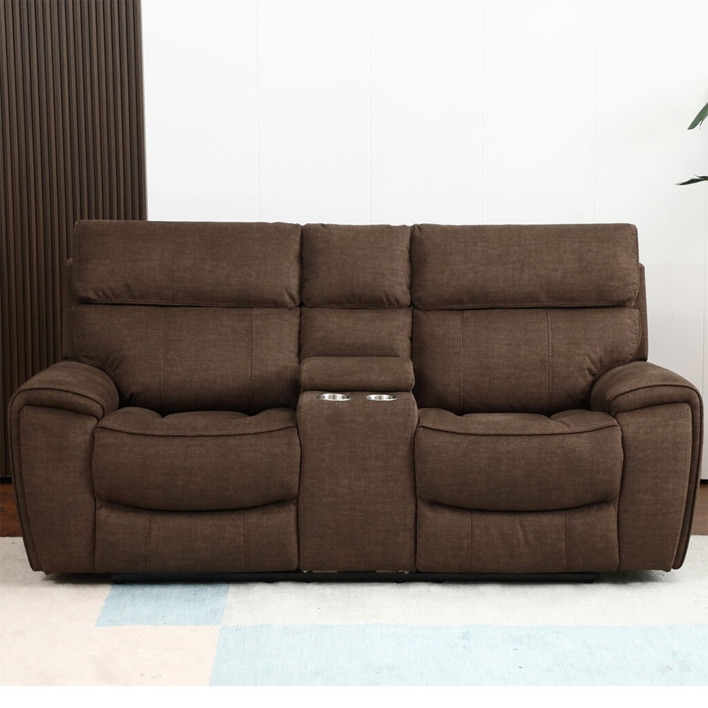 Cancun 2 Seater Brown Reclining Sofa Image 3
