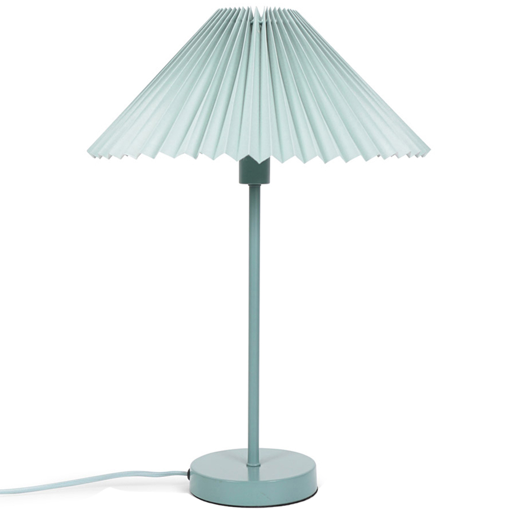 ValueLights Akira Blue Pleated Shade LED Table Lamp Image 1