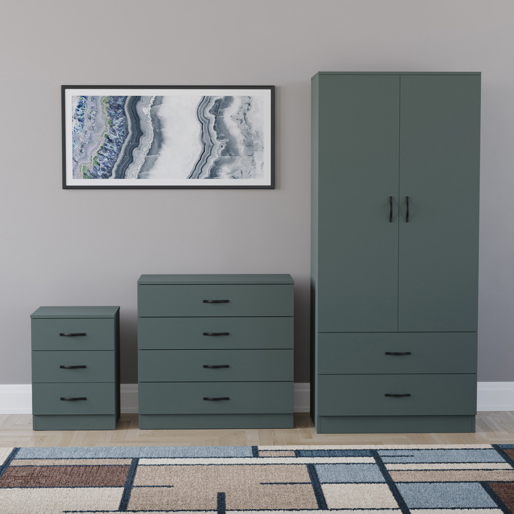 VIDA DESIGNS Riano Green 3 Piece Bedroom Furniture Set Image 2