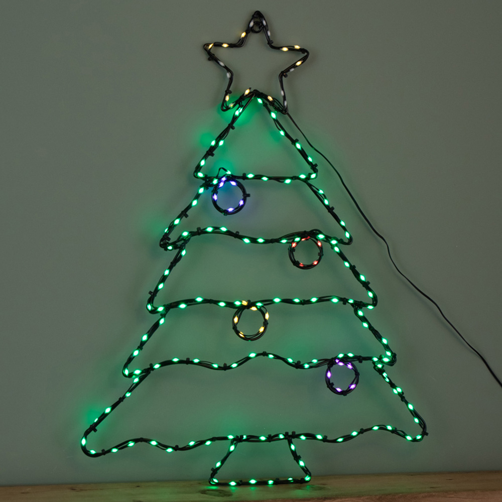 Samuel Alexander Multicolour LED FlexiBrights Light Up Christmas Tree Silhouette Decoration Image 1