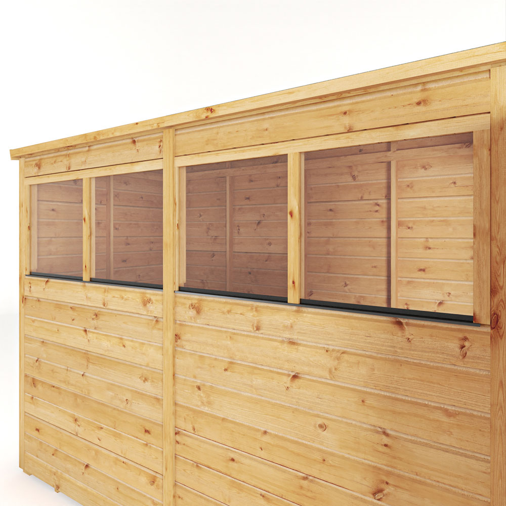 Mercia Woodsman 8 x 4ft Shiplap Glass Pent Shed Image 5