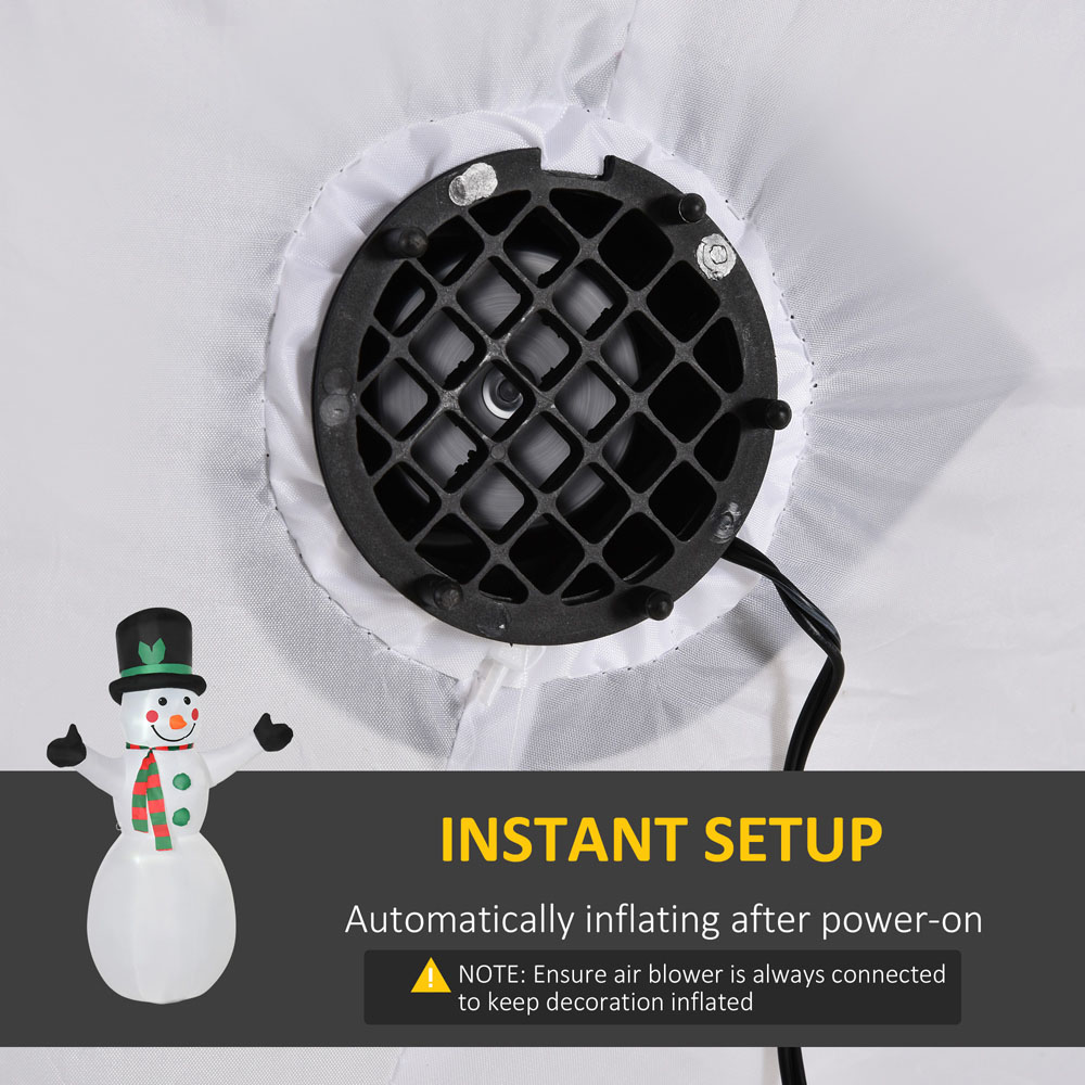 Everglow LED White Inflatable Snowman Christmas Decoration 6.33ft Image 6