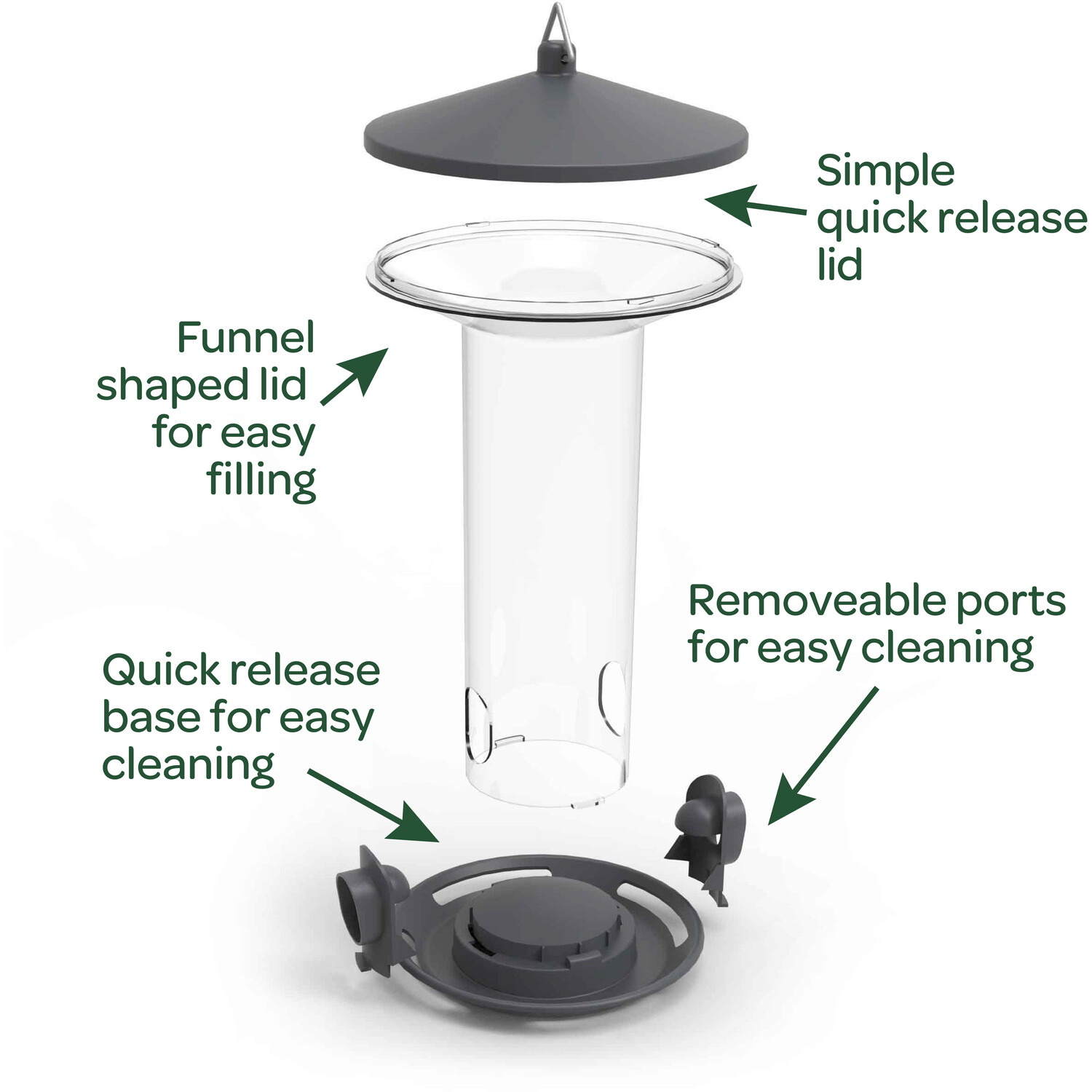 Funnel Seed Feeder Black Image 3