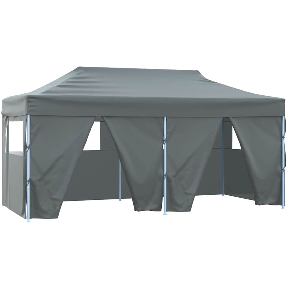 vidaXL 3 x 6m Anthracite Steel Foldable Party Tent with 4 Sidewalls Image 2