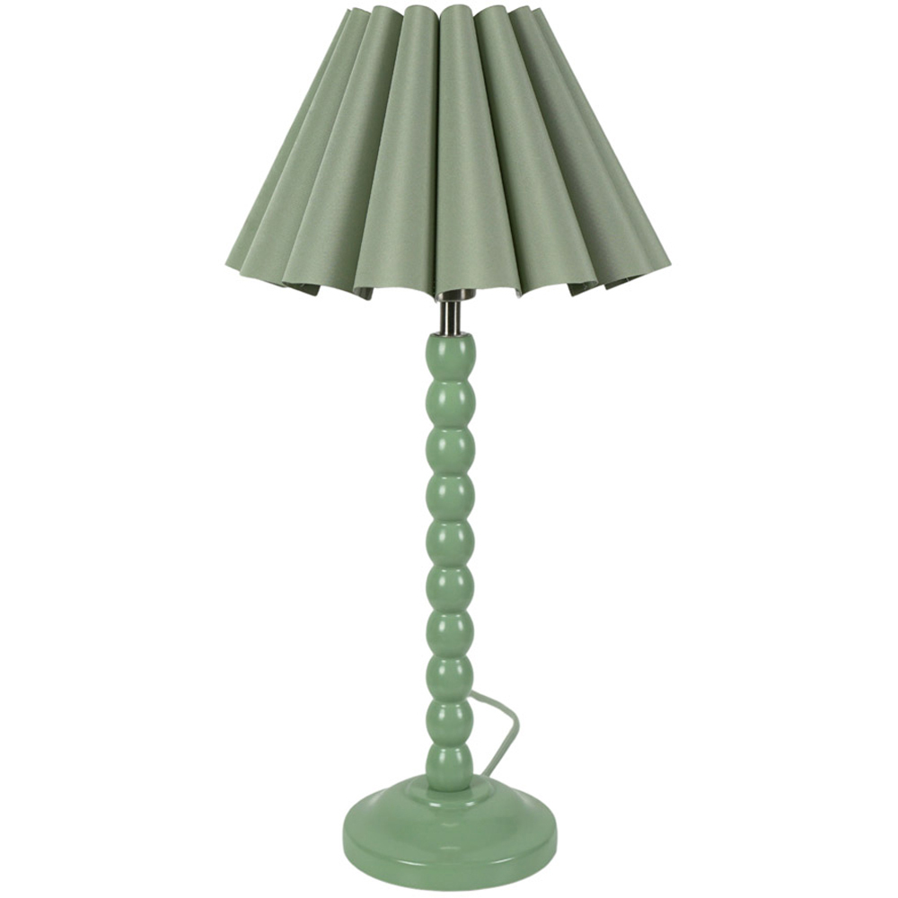 ValueLights Bobbins Sage Green Scallop Tapered Shade Sage Green LED Table Lamp Image 1