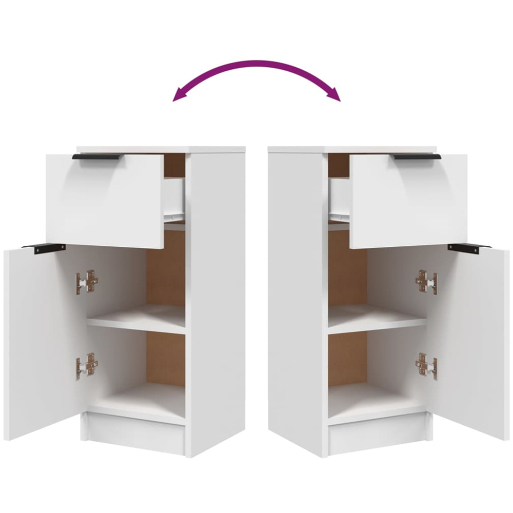vidaXL Single Door Single Drawer White Sideboard Image 8