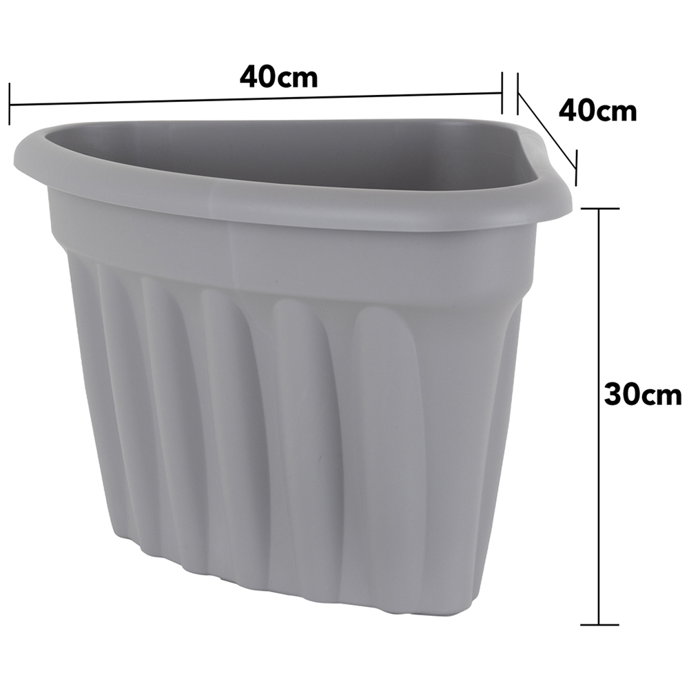Wham Vista Upcycle Grey Recycled Plastic Corner Planter 40cm 4 Pack Image 5