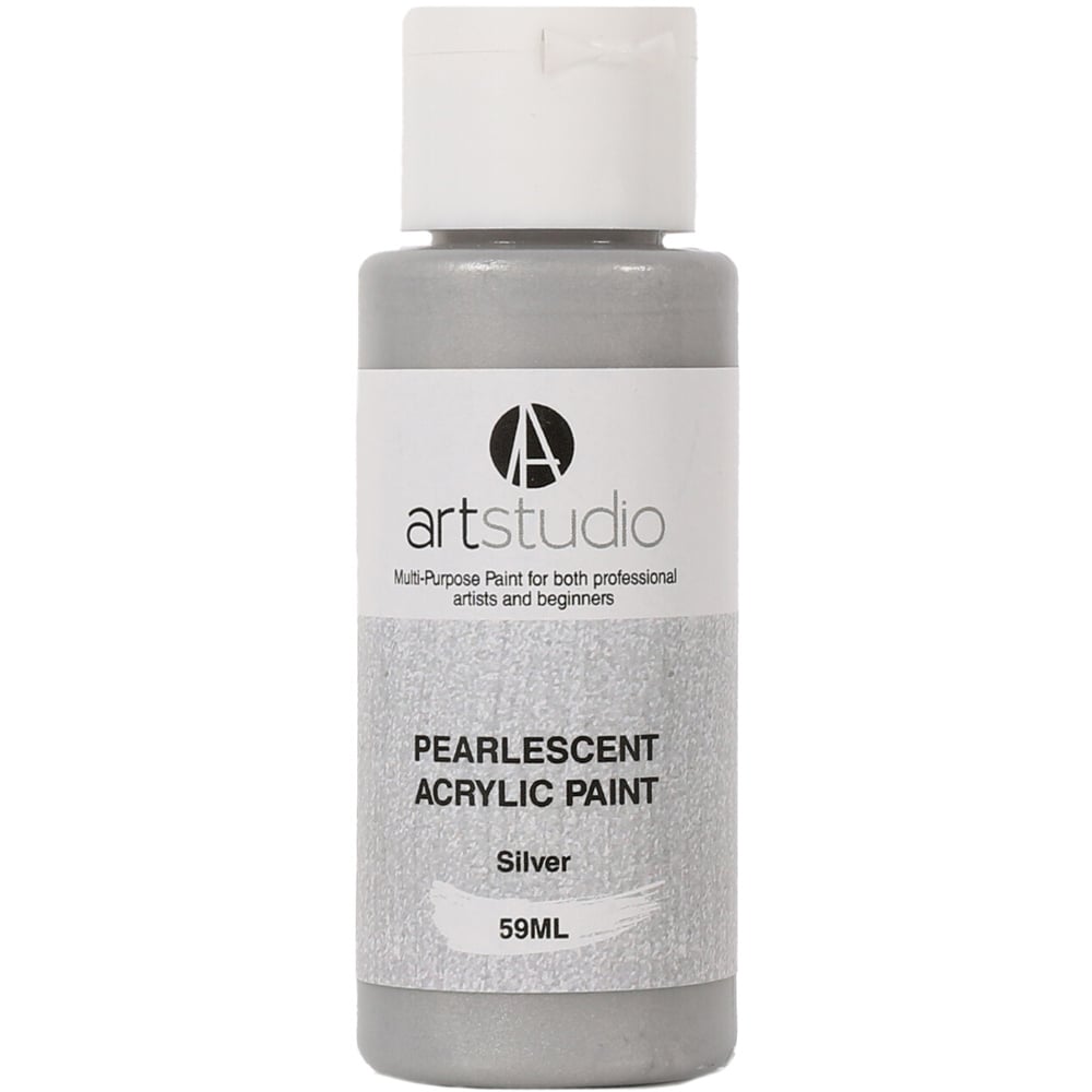 Art Studio Acrylic Pearlescent Paint - Silver Image