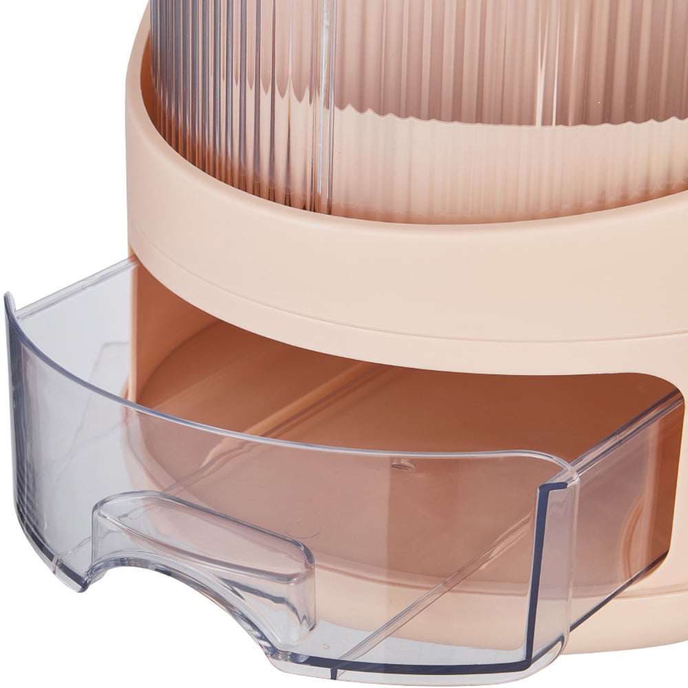 Living and Home Large Pink Freestanding Dustproof Rotating Makeup Organizer Image 4