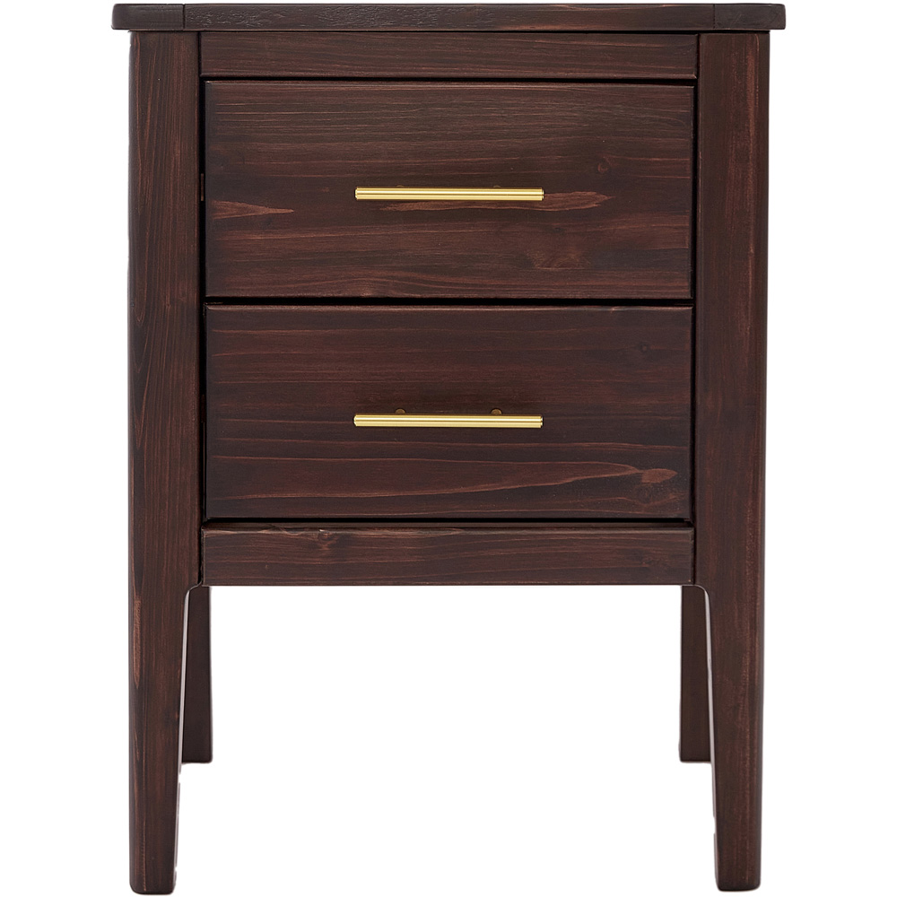 Carbini 2 Drawer Brown Bedside Table Image 3