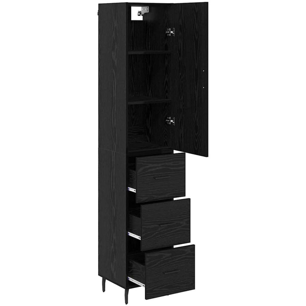vidaXL 2 Door Black Oak Sideboard Image 5