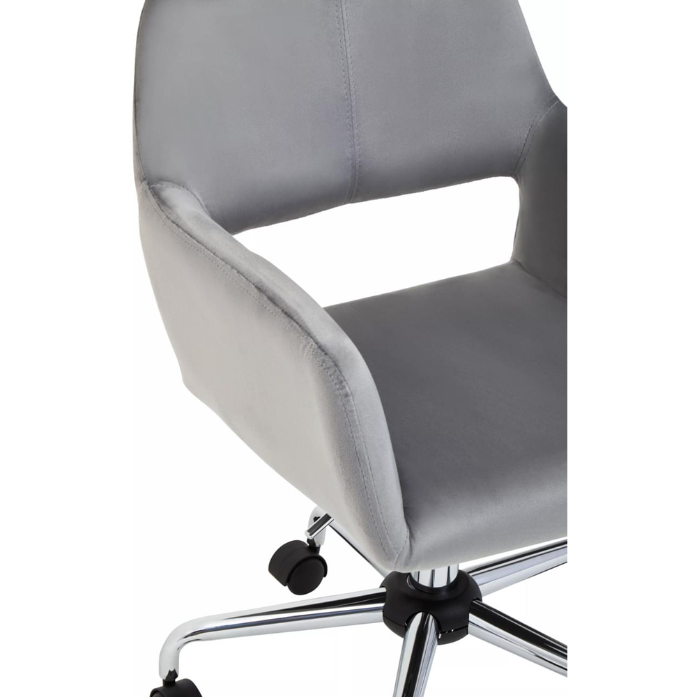 Interiors by Premier Brent Grey and Chrome Swivel Home Office Chair Image 7