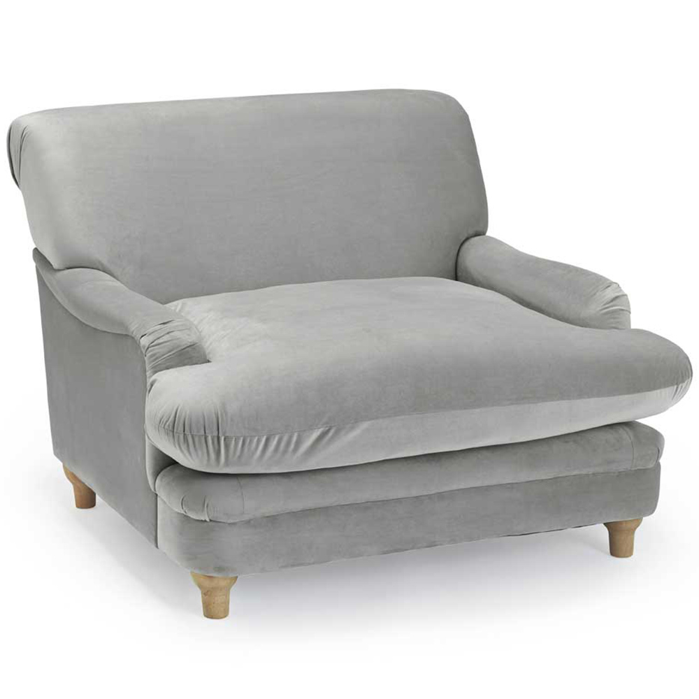 Plumpton Grey Velvet Chair Image 2