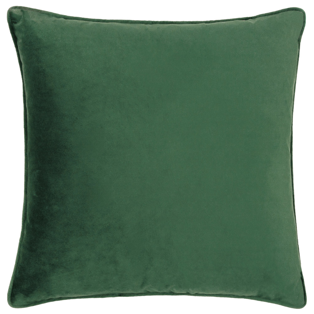 Paoletti Bloomsbury Emerald Geometric Cut Velvet Piped Cushion Image 3