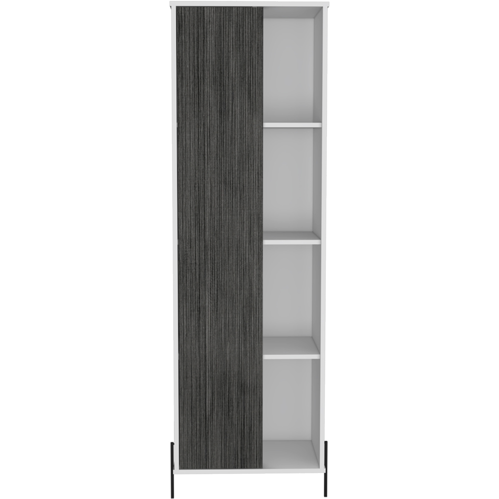 Core Products Dallas Single Door White and Carbon Grey Tall Display Cabinet Image 2