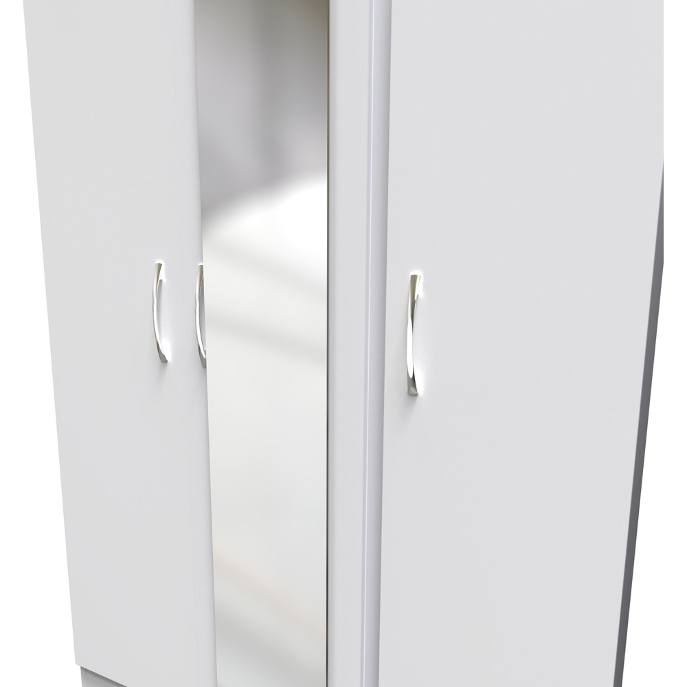 Crowndale Avon 3 Door White Matt Mirror Wardrobe Ready Assembled Image 7