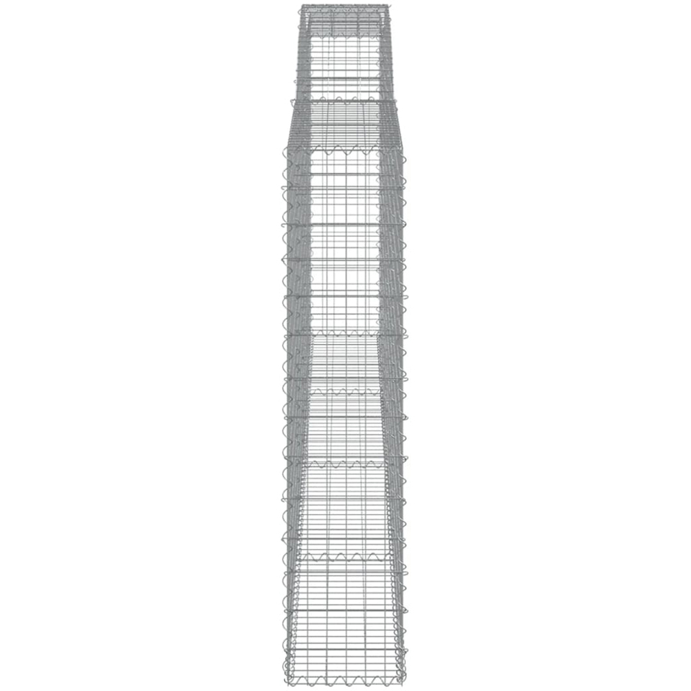 vidaXL Silver Galvanised Iron Arched Gabion Basket 400 x 30 x 140/160cm 4 Pack Image 3