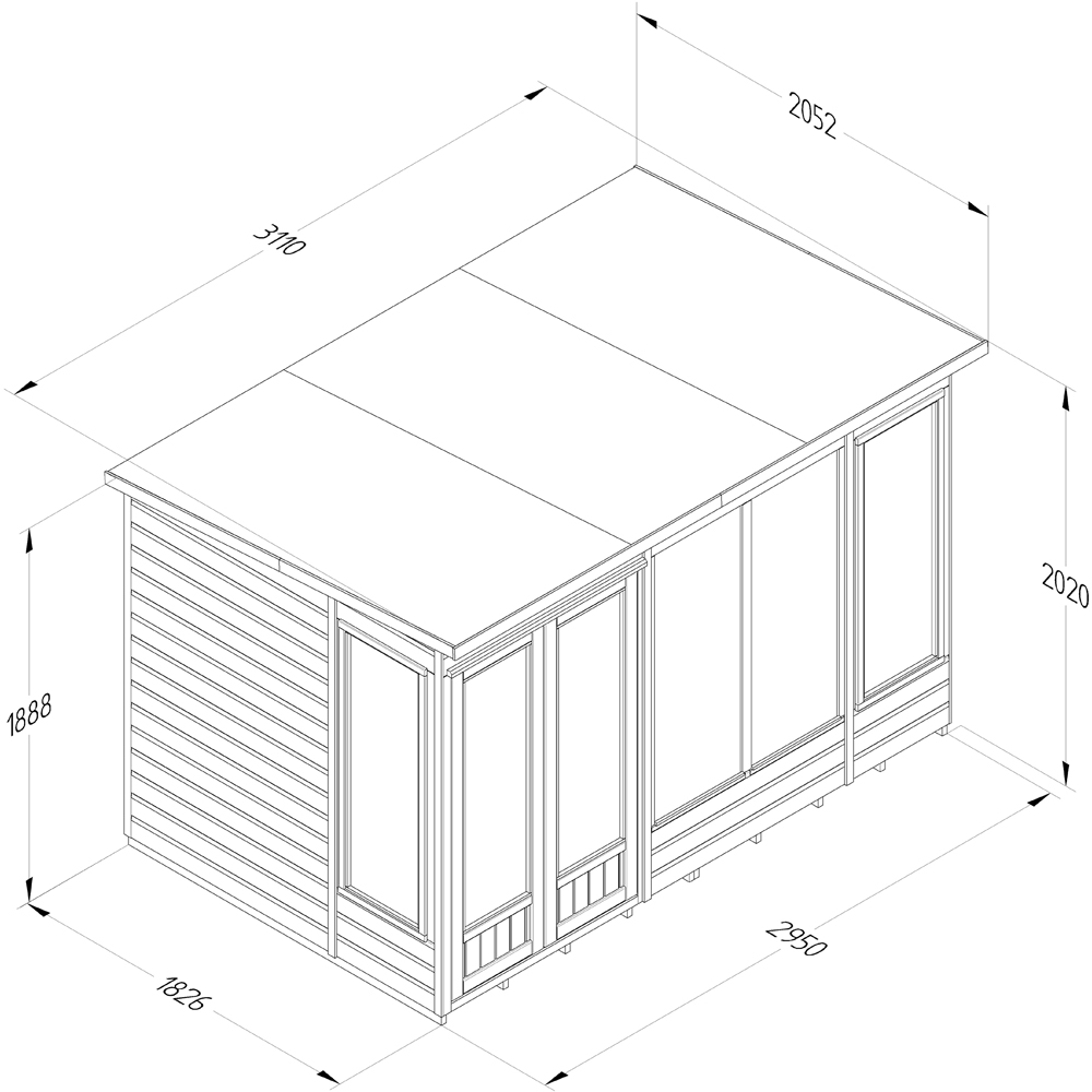 Forest Garden Beckwood 10 x 6ft 2 Opening Apex Summerhouse Image 9