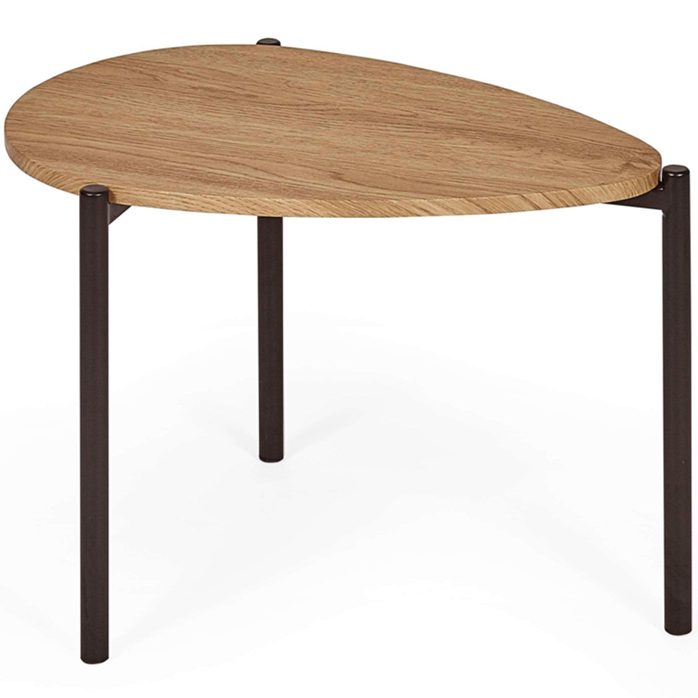 Julian Bowen Lorette Oak Effect Teardrop Nest of Tables Set of 2 Image 4