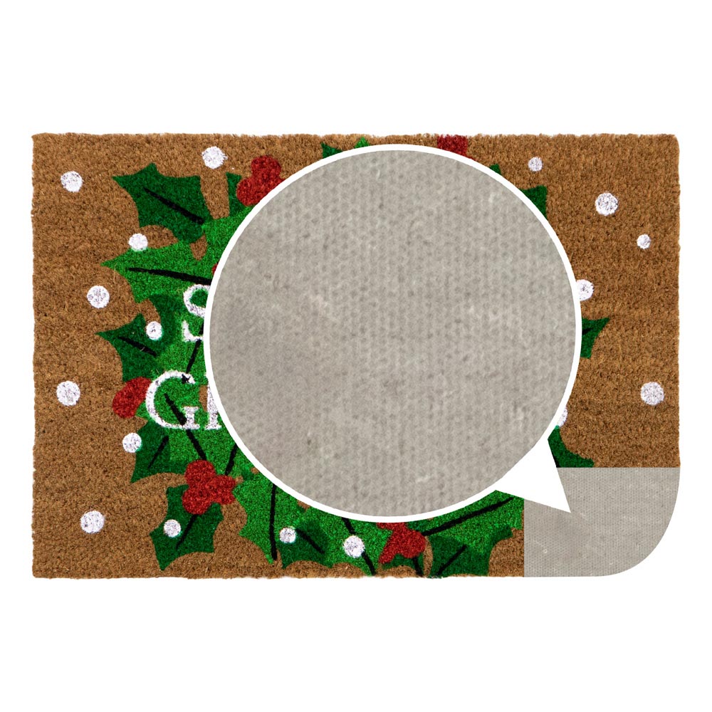 JVL Festive Christmas Seasons Greetings Latex Backed Coir Doormat 40 x 58cm Image 7