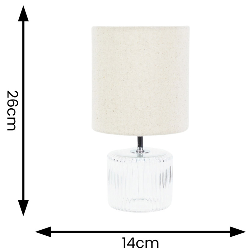 ValueLights Betty Natural Shade Clear Glass LED Table Lamp Image 5