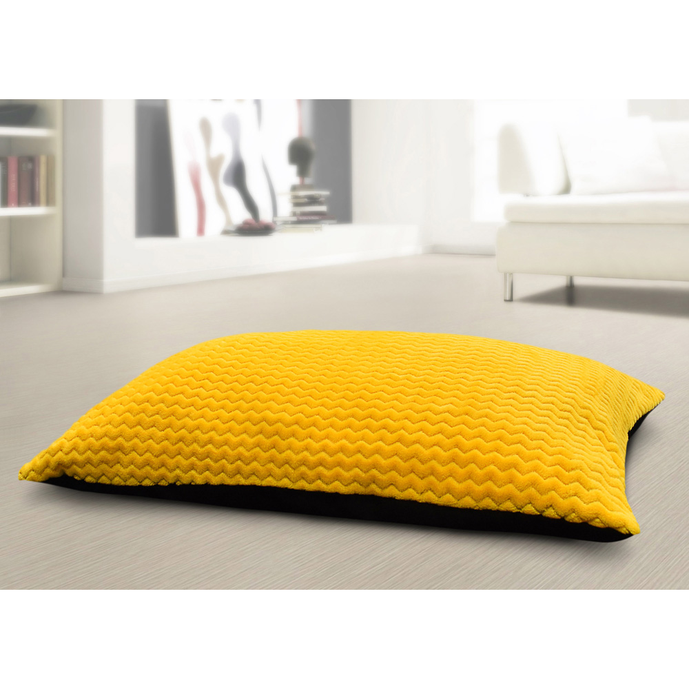 Velosso Ochre Chevron Pattern Textured Non-Slip Floor Cushion 58 x 85cm Image 4
