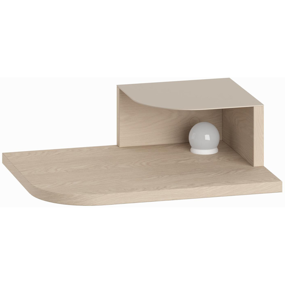 Decortie Luno 2-Tier Sonoma Oak Wall Mounted Bedside Table with Night Light Image 2