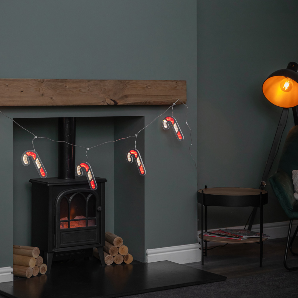 Samuel Alexander 6 Hanging Candy Cane Infinity Christmas Light Garland 1.75m Image 3