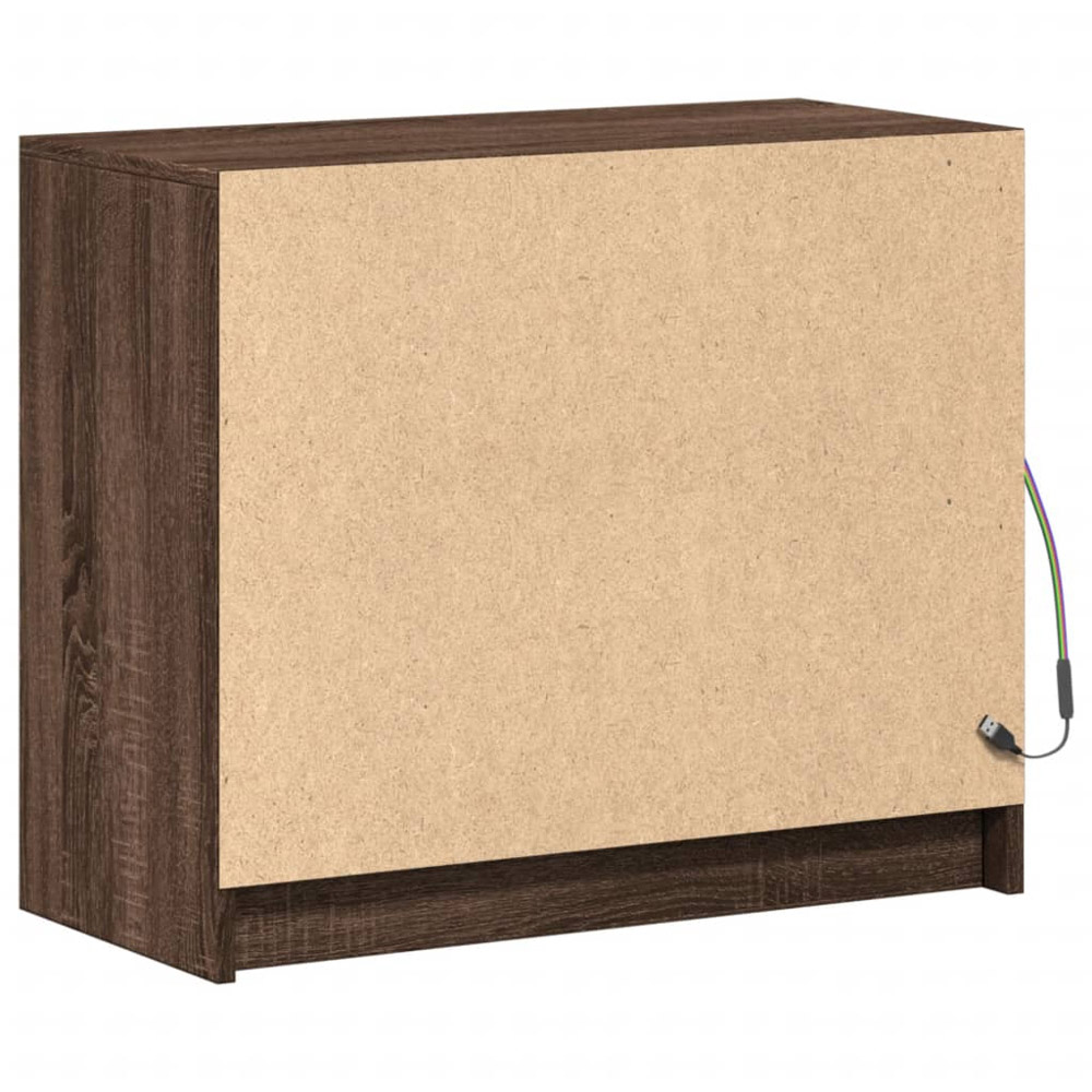 vidaXL 2 Door Brown Oak Sideboard with RGB LED Lights Image 8