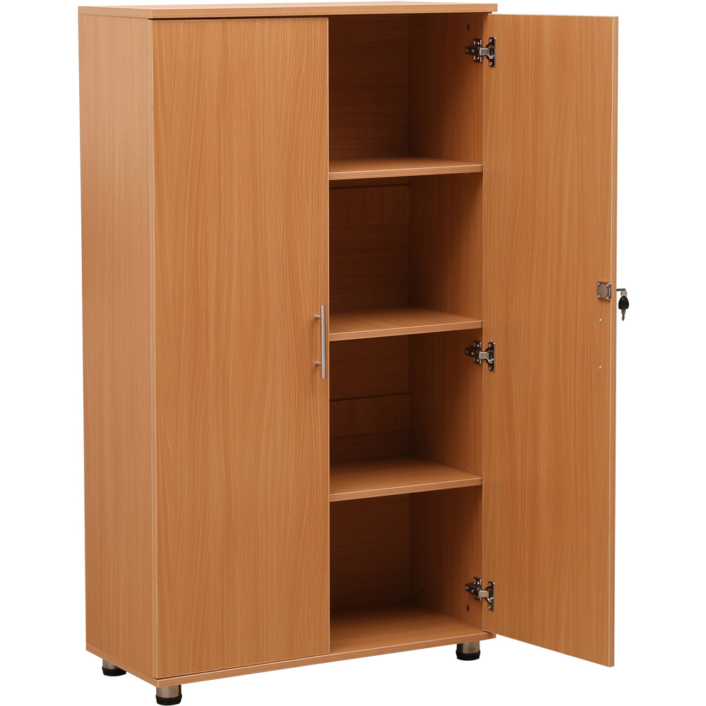 MMT Furniture Designs 2 Door Beech Lockable Tall Filing Cabinet Image 3