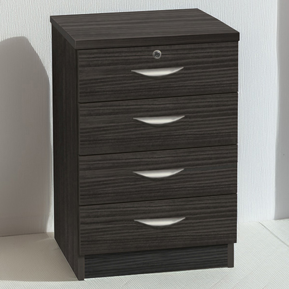 R White Cabinets 4 Drawer Black Storage Unit Image 1