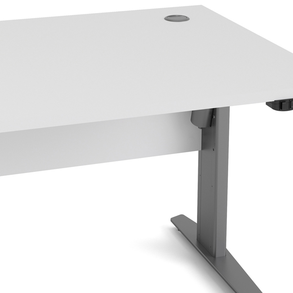 Florence Electric Height Adjustable Desk White and Silver Grey Image 6