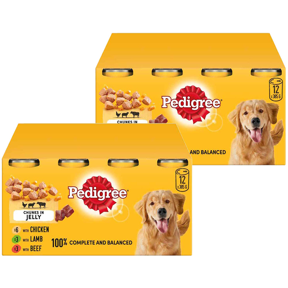 Pedigree Mixed Selection in Jelly Tinned Dog Food 385g Case of 2 x 12 Pack Image 1