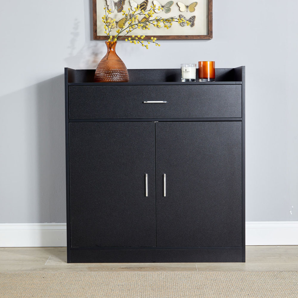 Home Source Novora 2 Door Black Shoe Cabinet Image 9