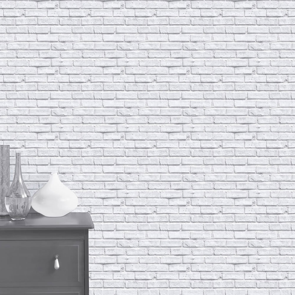 Arthouse White Brick Wallpaper Image 2